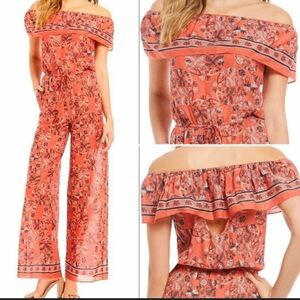 Chelsea & Violet Floral Off-Shoulder Jumpsuit